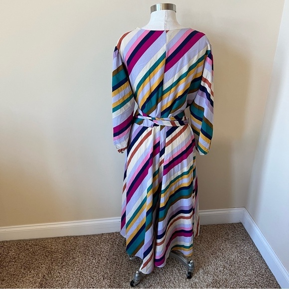 Great Jones colorful stripe wrap midi dress plus size XXL 13539 - Picture 11 of 16